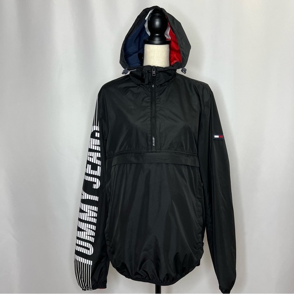 Vintage Tommy Hilfiger Jean Windbreaker 90s spell out Anorak Jacket Vtg - Picture 10 of 11